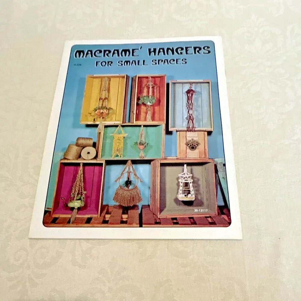 Vintage 1970s Macramé Pattern Book Lot 2 Hangers Small Spaces Why Knot Boho